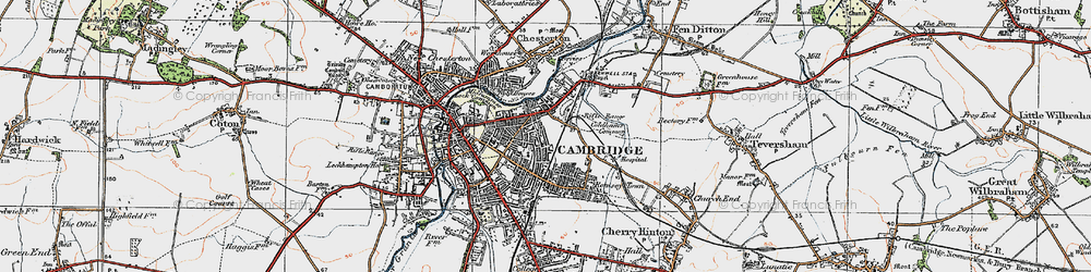Old map of Cambridge in 1920