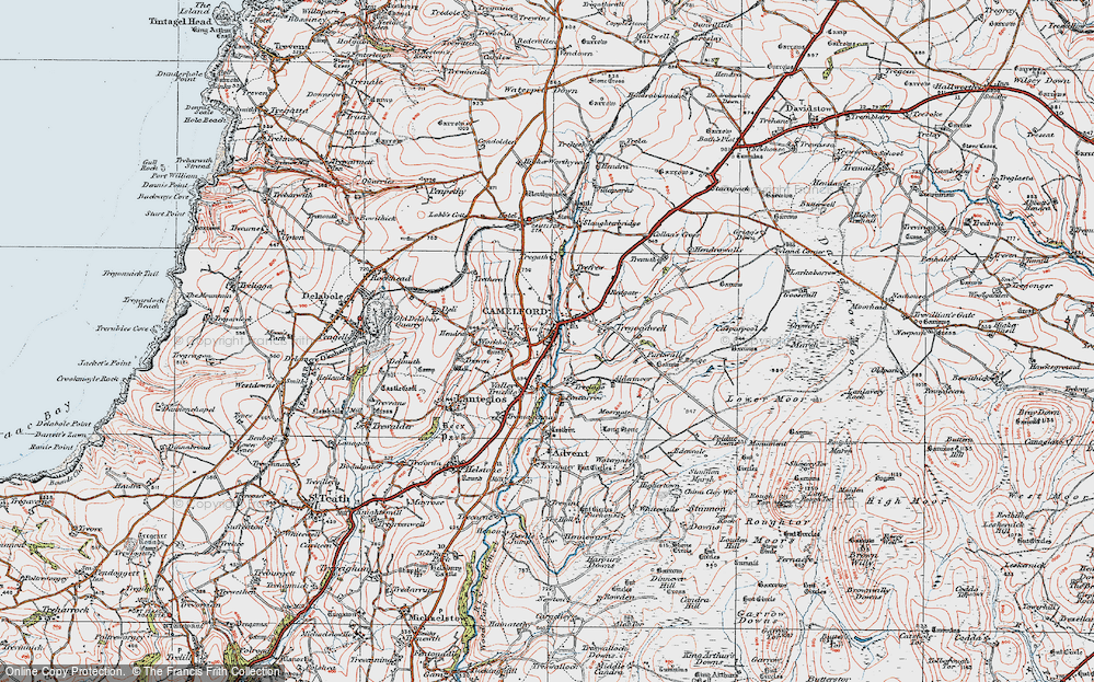 Old Map of Historic Map covering Trefrew in 1919