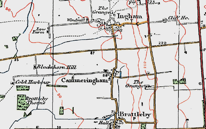 Old map of Cammeringham in 1923