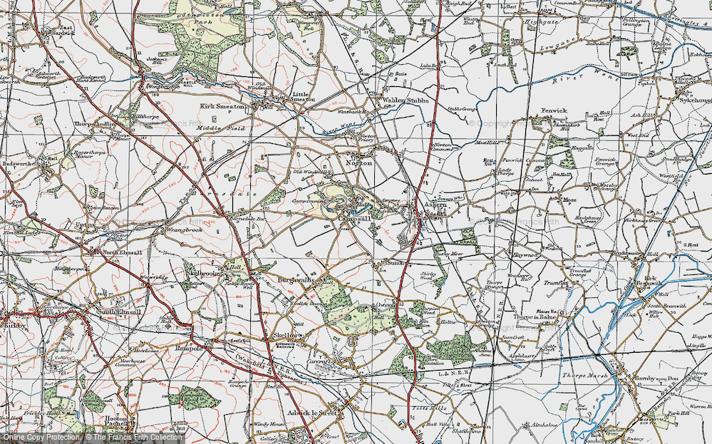 Old Map of Campsall, 1923 in 1923