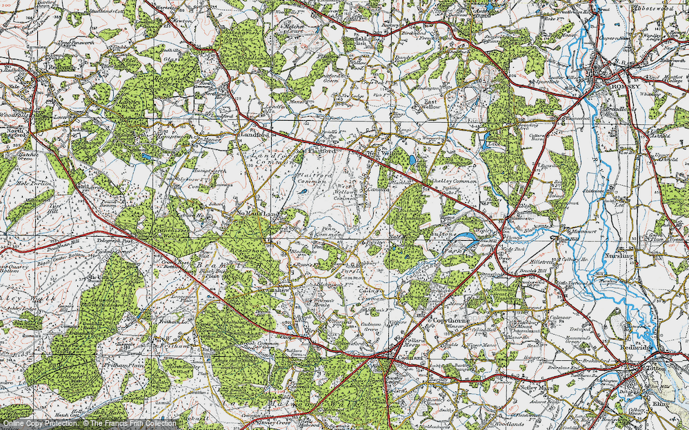 Old Map of Historic Map covering West Wellow Common in 1919