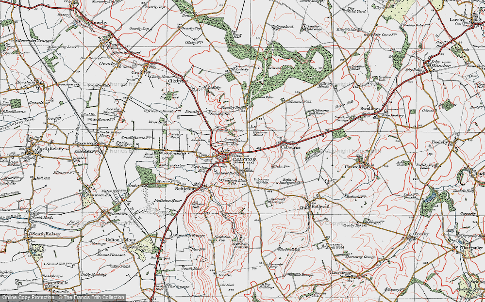 Old Map of Historic Map covering Whitegate Hill in 1923