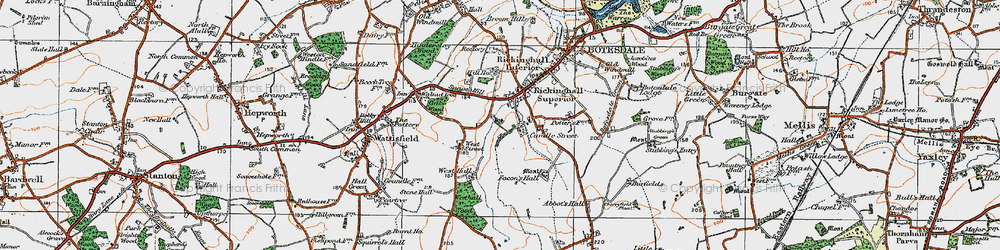 Old map of Westhall Wood in 1920