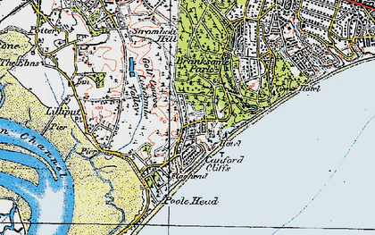 Old map of Canford Cliffs in 1919