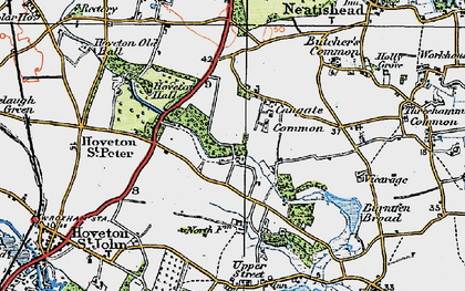 Old map of Burntfen Broad in 1922