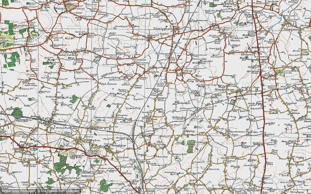 Old Map of Canham's Green, 1921 in 1921