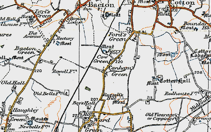 Old map of Canham's Green in 1921