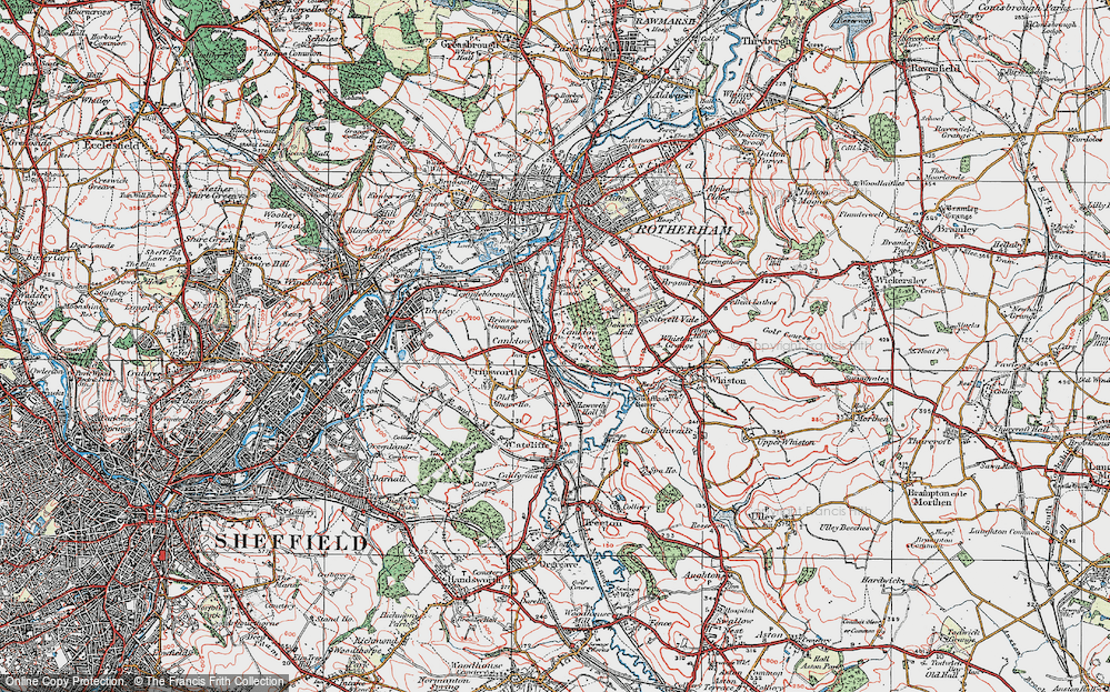 Old Map of Canklow, 1923 in 1923