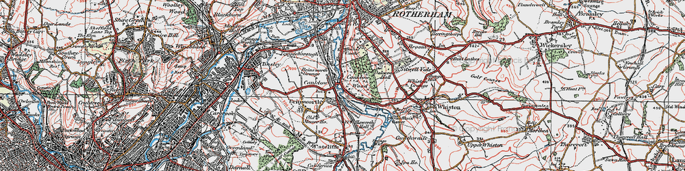 Old map of Canklow in 1923