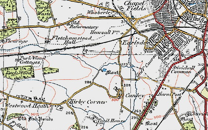 Old map of Canley in 1920