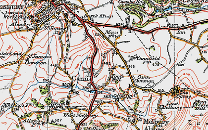 Old map of Cann in 1919