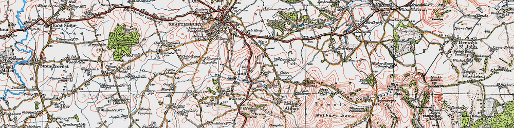 Old map of Cann in 1919