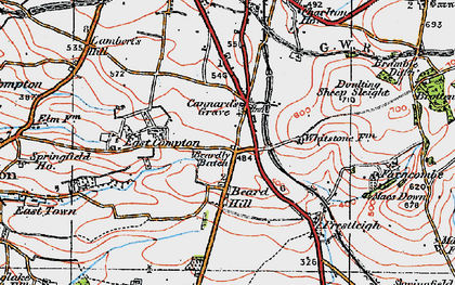 Old map of Cannard's Grave in 1919