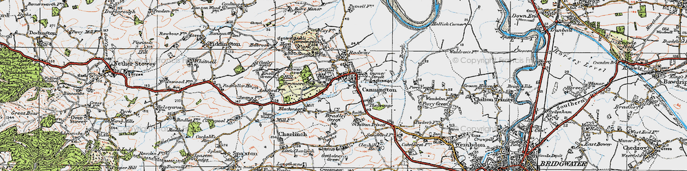 Old map of Cannington in 1919