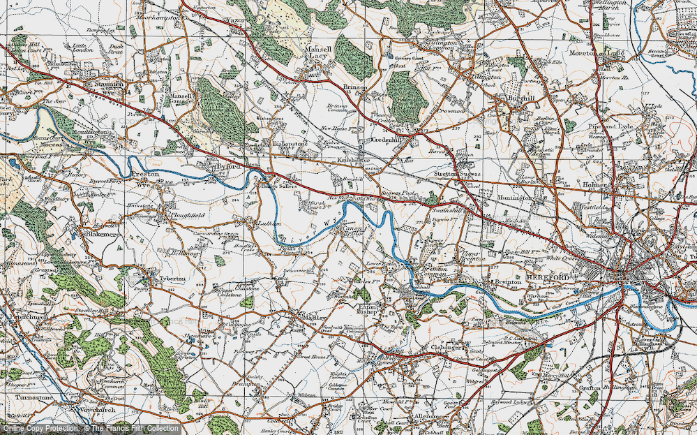 Old Map of Canon Bridge, 1920 in 1920