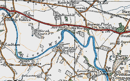 Old map of Canon Bridge in 1920