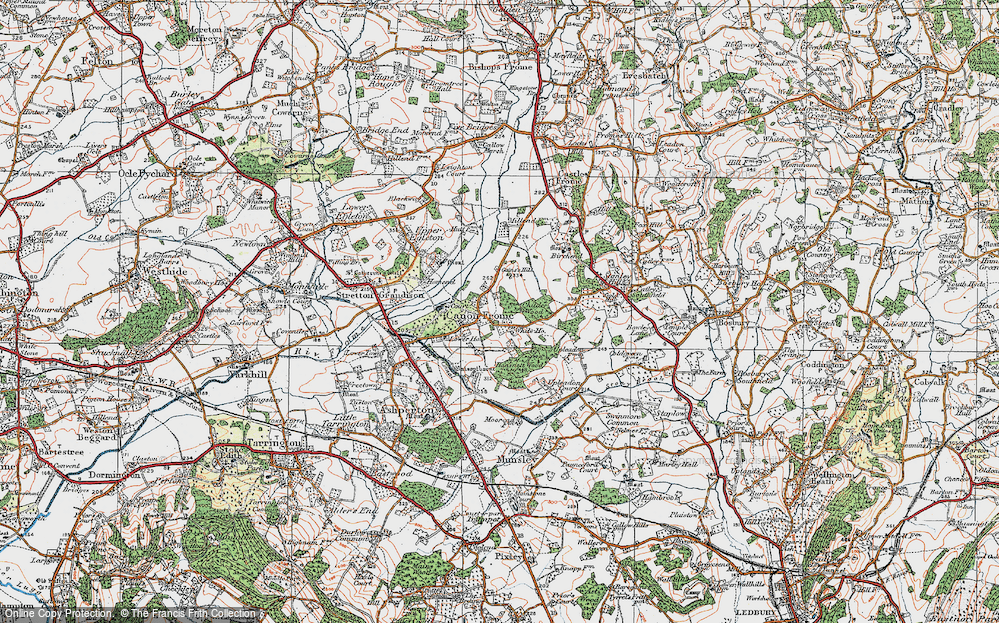 Old Map of Canon Frome, 1920 in 1920