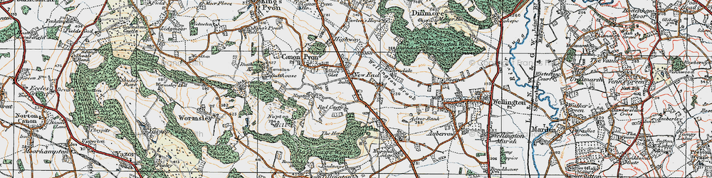 Old map of Canon Pyon in 1920