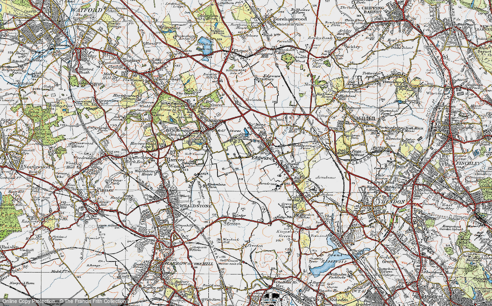 Old Map of Canons Park, 1920 in 1920