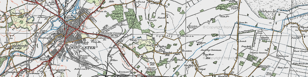 Old map of Cantley in 1923