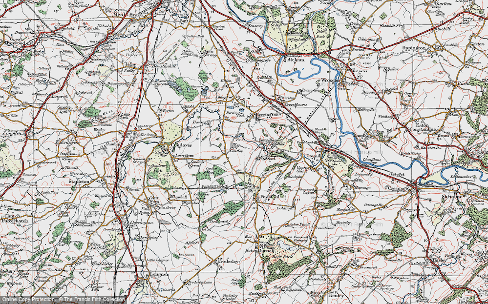 Old Map of Cantlop, 1921 in 1921
