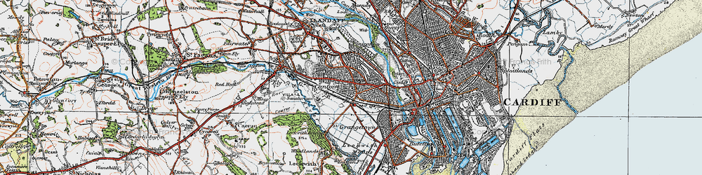 Old map of Canton in 1919