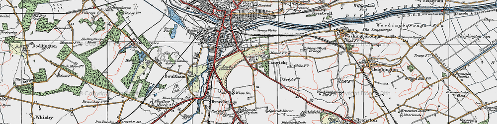 Old map of Canwick in 1923