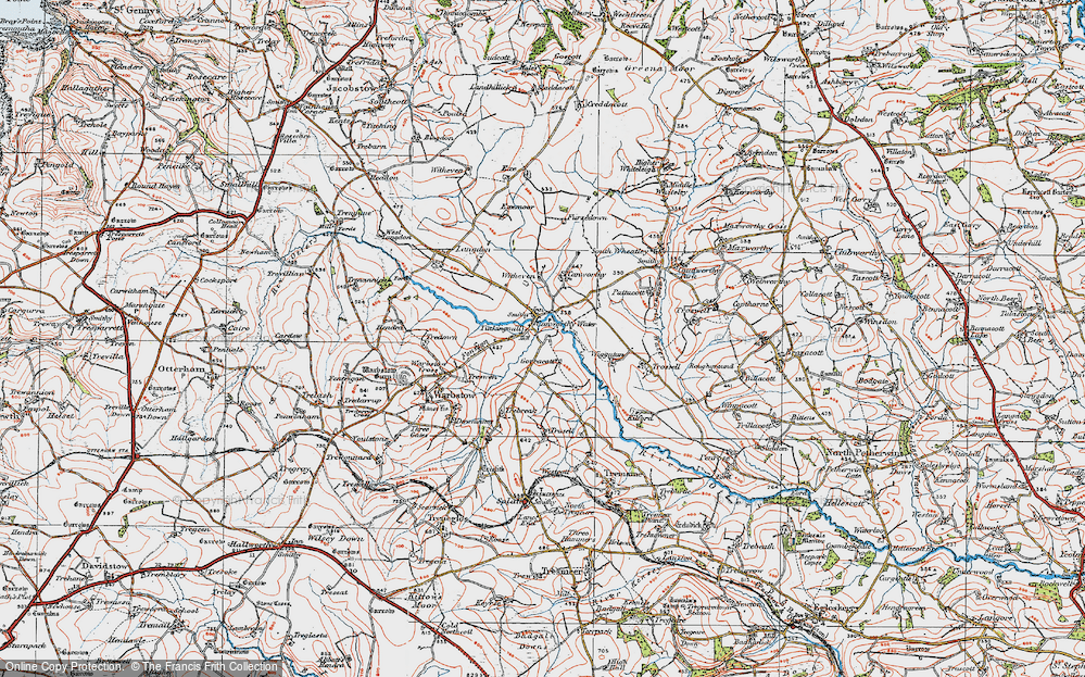 Old Map of Historic Map covering Wiggaton in 1919