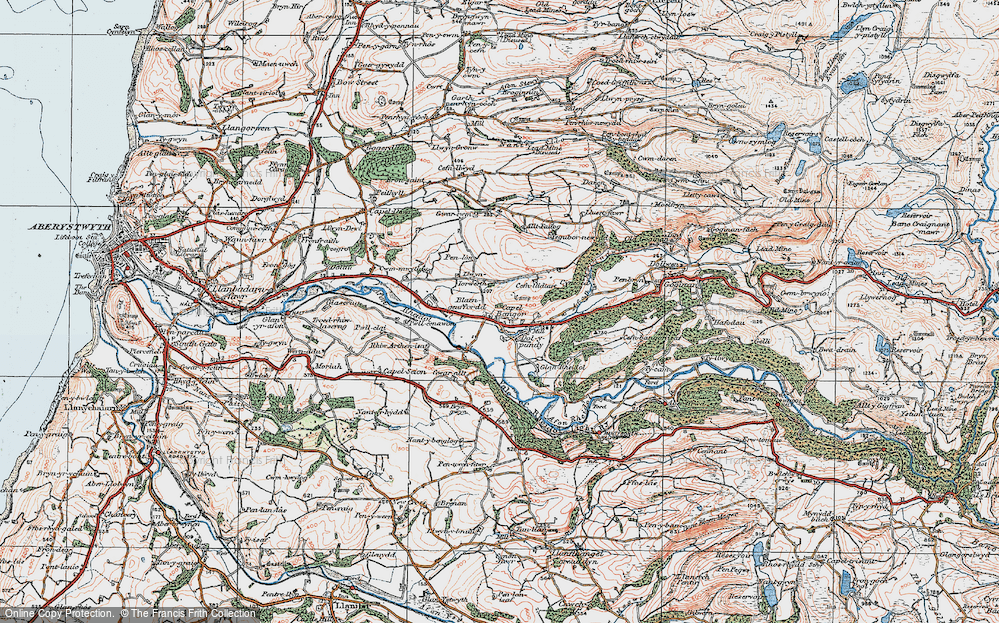 Old Map of Capel Bangor, 1922 in 1922