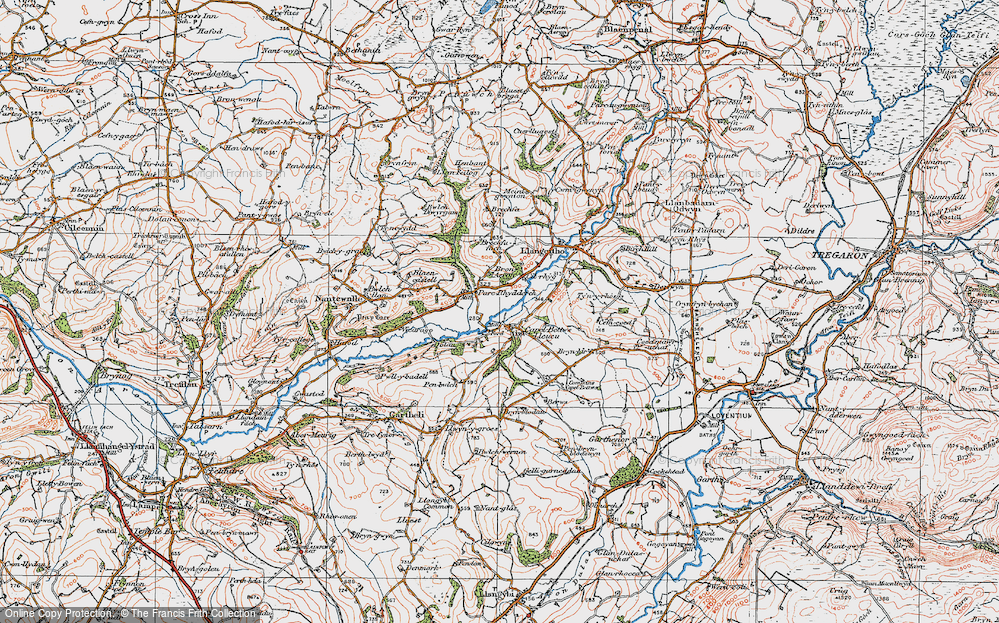 Old Map of Historic Map covering Brechfafach in 1923