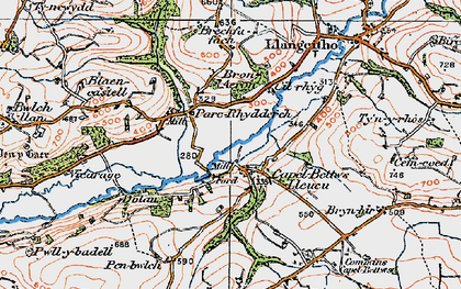Old map of Capel Betws Lleucu in 1923