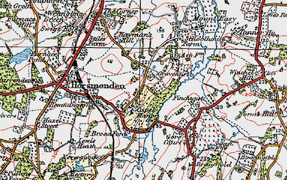 Old map of Capel Cross in 1921