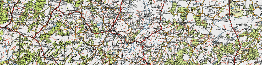 Old map of Capel Cross in 1921