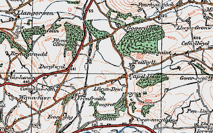 Old map of Capel Dewi in 1922