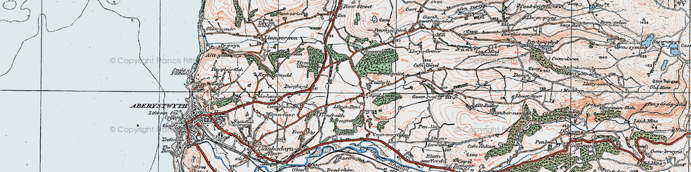 Old map of Capel Dewi in 1922