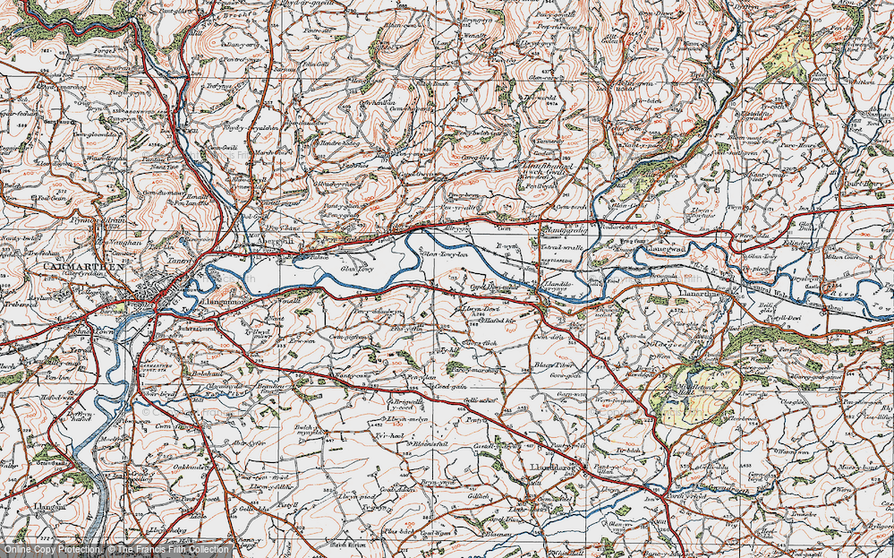 Old Map of Capel Dewi, 1923 in 1923