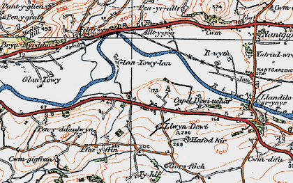 Old map of Capel Dewi in 1923