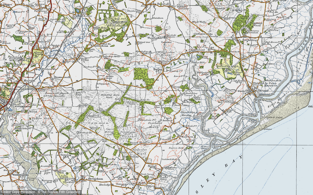 Old Map of Capel Green, 1921 in 1921