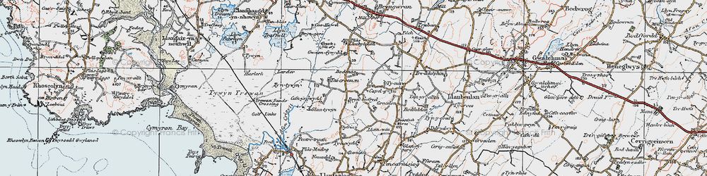 Old map of Bryn Hyfryd in 1922
