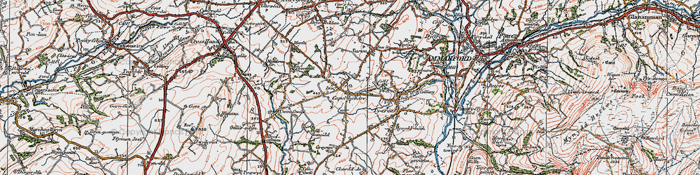 Old map of Capel Hendre in 1923