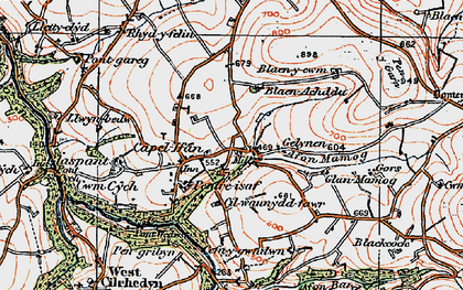 Old map of Afon Mamog in 1923