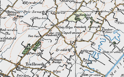 Old map of Capel Mawr in 1922