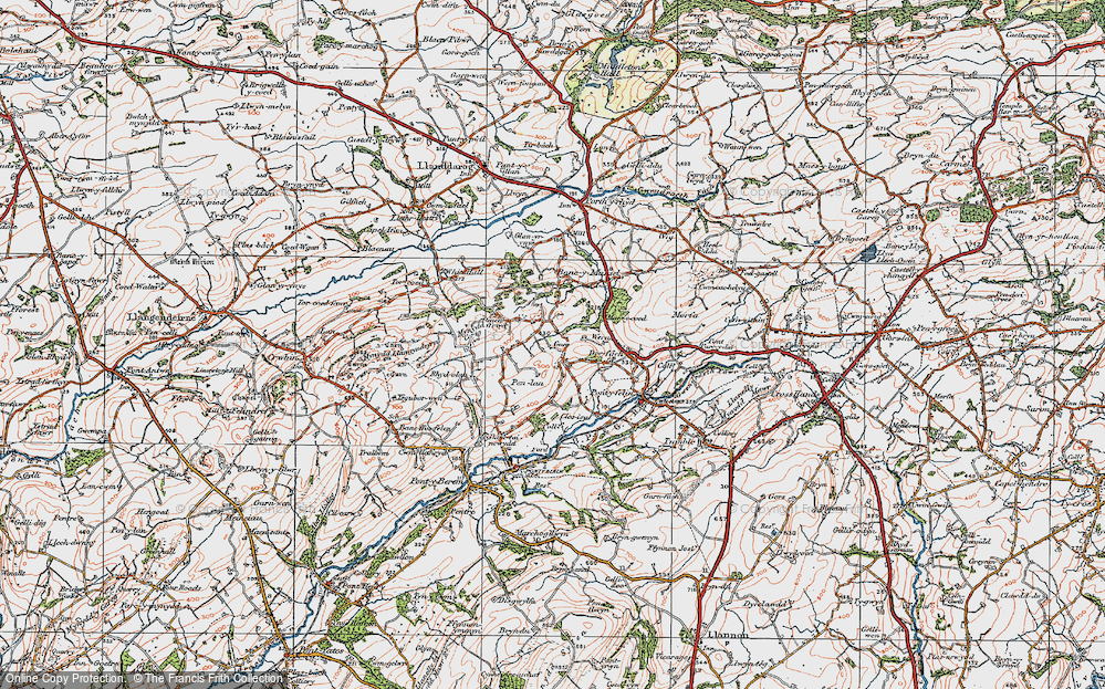 Old Map of Capel Seion, 1923 in 1923