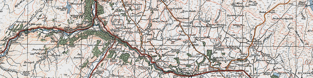 Old map of Bryniau Bugeiliaid in 1922