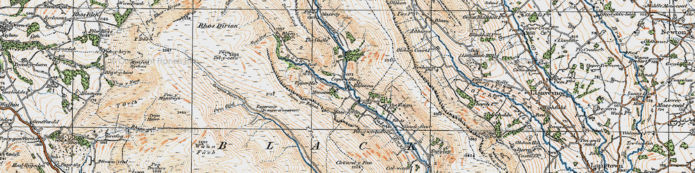 Old map of Blaen-bwch in 1919