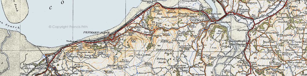 Old map of Capelulo in 1922