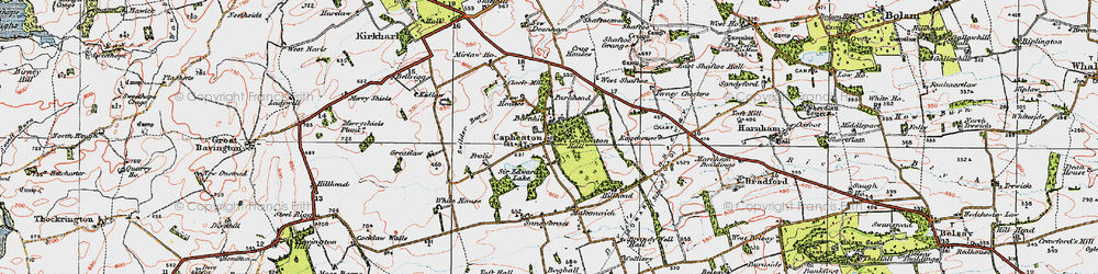Old map of West Shaftoe in 1925