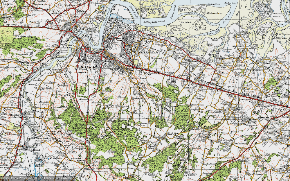 Old Map of Capstone, 1921 in 1921