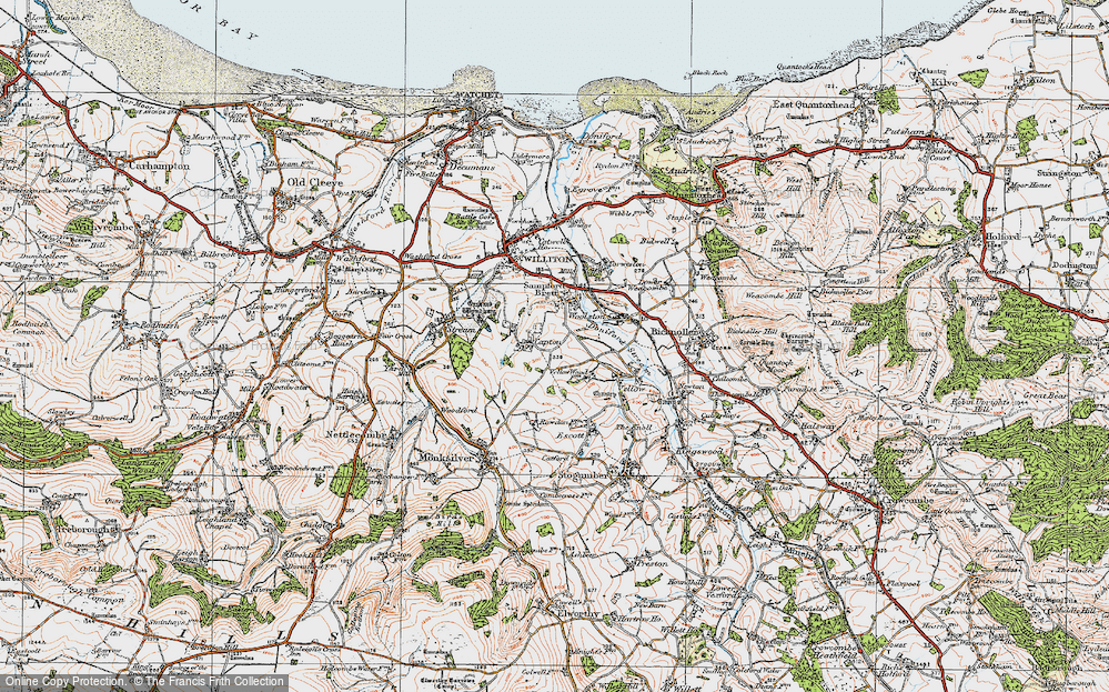 Old Map of Capton, 1919 in 1919