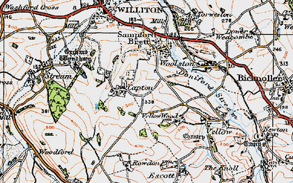 Old map of Capton in 1919